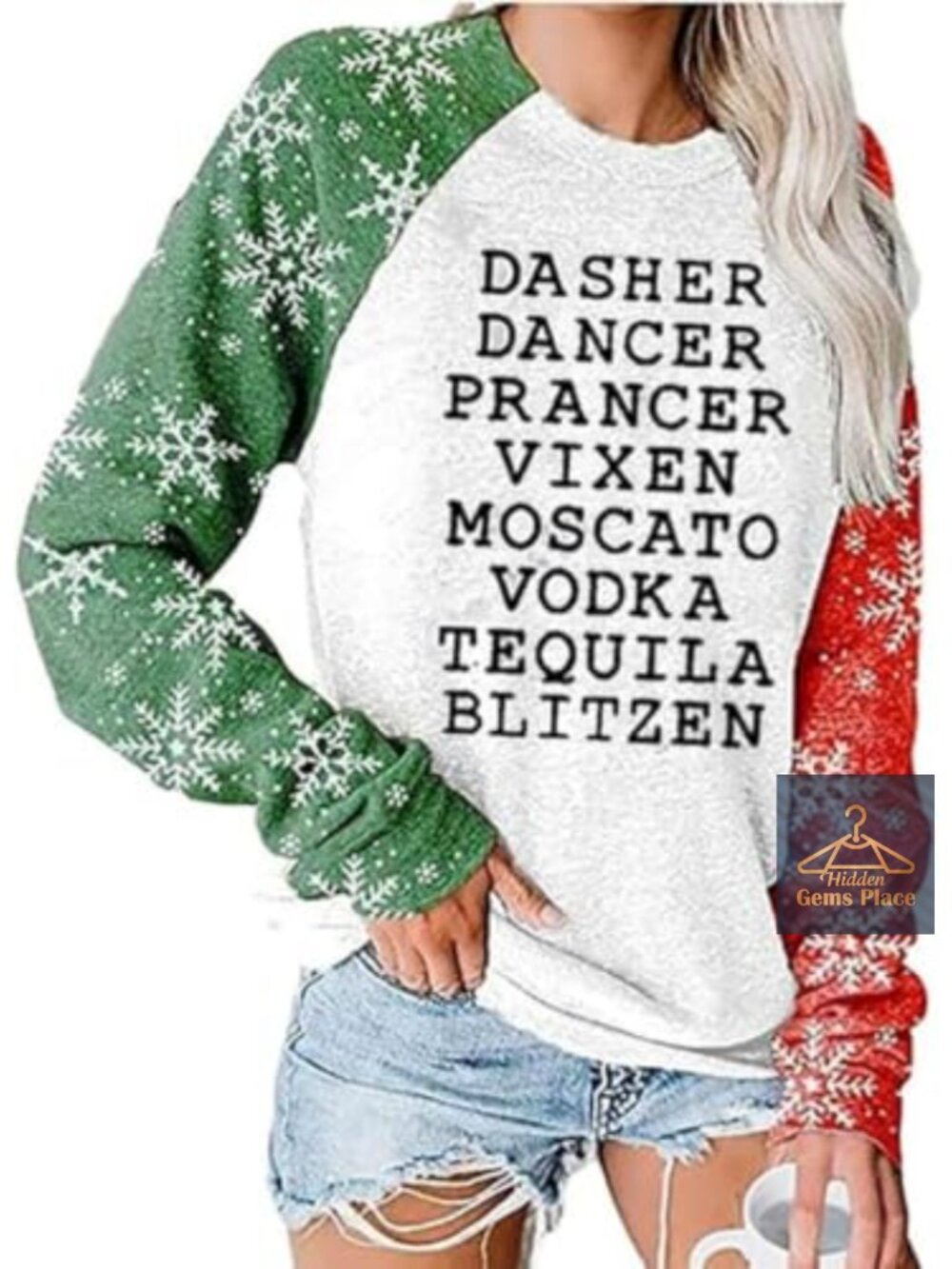 Christmas Graphic Sweatshirt Crew Neck Long Sleeve Pullover Holiday